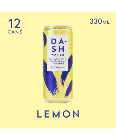 Dash Water Lime & Lemon - 24 x Flavoured Sparkling Spring Water NO Sugar NO Sweetener NO Calories - Infused with Wonky Fruit (12 Lime & 12 Lemon x 330ml cans) - Buy Online on GoSupps.com