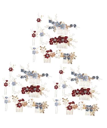 minkissy 6 Sets Bridal Headwear Rhinestones Hair Combs Hair Accessories for Women Wedding Bridal Hair Clips Bridal Tiaras Pearl Hair Pin Rhinestones Hair Clips The Flowers Bride Hairpin