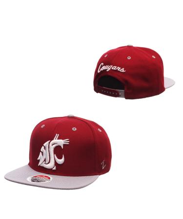 Zephyr Z11 6-Panel Superstar Snapback Cap - NCAA ZHATS Flat Bill, Adjustable Baseball Hat Washington State Cougars