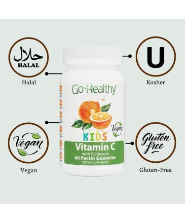 Go Healthy Kids Vitamin C & Echinacea Gummies - Vegan, Kosher & Halal - 60 Servings - Buy Online on GoSupps.com