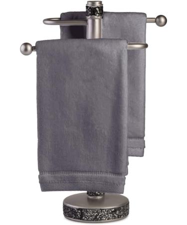 Creative Scents Cotton Fingertip Towels Set - 4 Pack - Grey | Small Extra-Absorbent Terry Towels for Bathroom | 11 x 18 Inches | Decorative and Soft | Perfect Housewarming or Guest Gift - Buy Online on GoSupps.com