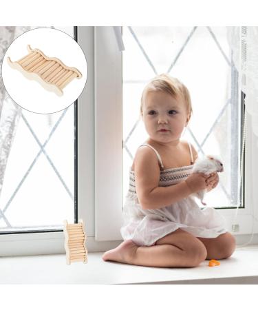 Scicalife Wood Hamster Ladder & Climbing Toys - 12cm Rabbit Bridge & Bird Playground Swing - Buy Online on GoSupps.com