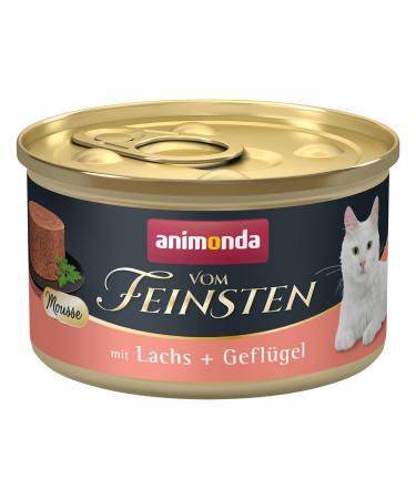 Animonda of the finest mousse cat food wet cat native feed for adult cats sugar -free with salmon + poultry 12 x 85 salmon 85 g (12 pack)