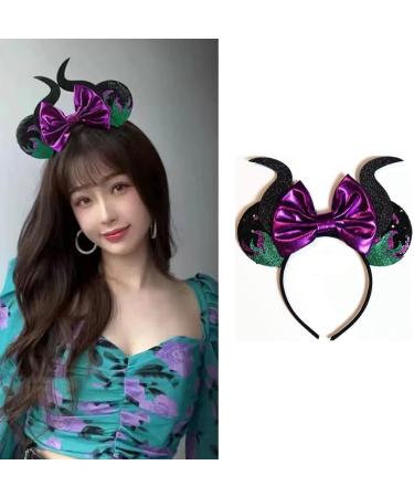 Mouse Deluxe Ears Headband Maleficent Halloween Headband For Halloween Cosplay Party Favor (2) - Buy Online on GoSupps.com