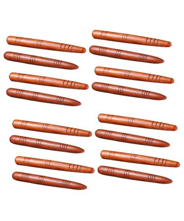 Minkissy 16 pieces of acupuncture rod manual massage tool Thai massage tool reflex zone massager foot massager wood acupuncture pen trigger point massage tool self-massage