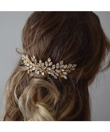 Runmi Bridal Jewelry Flower Hair Accessories Vine Gold Bridal Hair Accessories Pearl Wedding Headbands