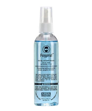 MSA 13016 FogPruf Lens Cleaner - 4 Oz Spray Bottle Protective Eye Wear Accessory Reusable Safety Gear Streak Free Results Safe on Lenses Restores & Improves Visibility