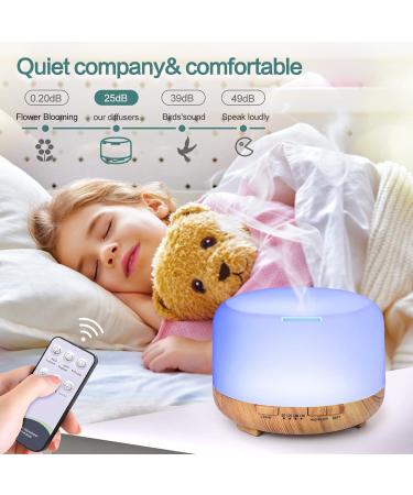 YIKUBEE 500ml Essential Oil Diffuser with 6x10mL Oils - Aromatherapy & Humidifier for Large Room | Wood Grain Design - Buy Online on GoSupps.com