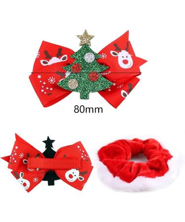 Christmas Hair Clips+Hair scrunchies Christmas Hair Bows Barrettes Hair Pieces Accessories for Women and Girls 01+02+03+04+05 - Buy Online on GoSupps.com