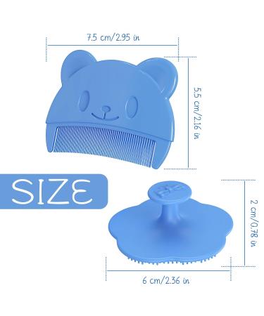 Fainfun Baby Bathing Brush Set - Soft Bristle Scalp Massage Brush for Newborns (2PCs) | Gentle Milk Scab Remover - Blue - Buy Online on GoSupps.com