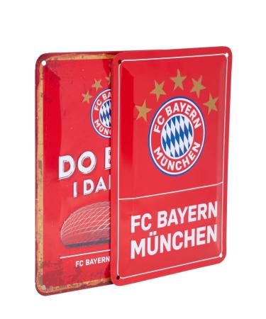 FC Bayern Munich metal sign set of 2 - Logo & dahoam - metal sign FCB sign - Buy Online on GoSupps.com