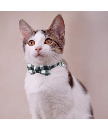 Dynmeow Plaid Pattern Cat and Dog Collar with Bowtie - Adjustable, Comfortable Boy or Girl Gift - XX-Small, Black - Buy Online on GoSupps.com