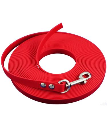Bio-Line 12mm Dog Leash 3.0m - Biothane Water-Repellent No Hand Loop - Ideal for Small & Large Dogs - Red | International Shipping - Buy Online on GoSupps.com