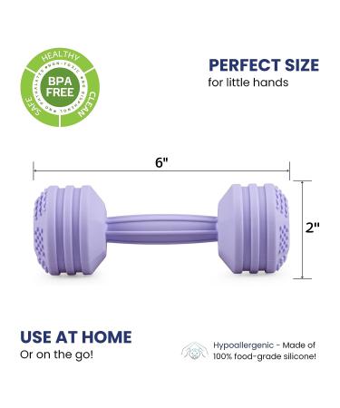 Silicone Baby Dumbbell Teether Toy - Weight Rattle Sensory Toy for Boys and Girls - Perfect Gift for Toddlers - Buy Online on GoSupps.com