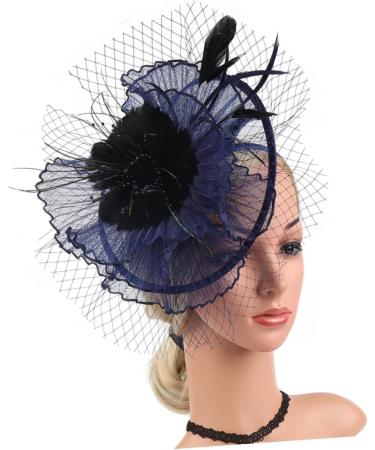 DOITOOL Tea Party Hat Womens Caps and Hats Bride Fascinator Floral Supplies Halloween Cap Womens Hat Cocktail Tea Party Headband Woman Headband Vintage Top Hat Artificial Banquet Navy 30X28X10CM Navy - Buy Online on GoSupps.com
