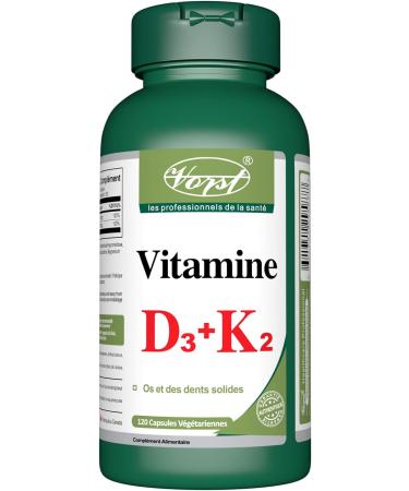 VORST Vitamin K2 D3 High Potency 120MCG/1000 IU 120 Vegan Capsules | MK7 | Essential Supplement for Healthy Bones & Teeth | Powder Pills | Alternative to Drops Gummies & Sprays | 1 Bottle 1 count (Pack of 120) - Buy Online on GoSupps.com