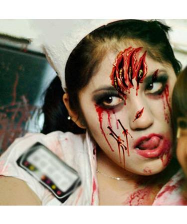 15 Sheets Temporary Horror Scar Tattoos Stickers - Realistic Fake Bloody Wound, Stitch, and Scab Decals for Halloween Cosplay Party - Buy Online on GoSupps.com