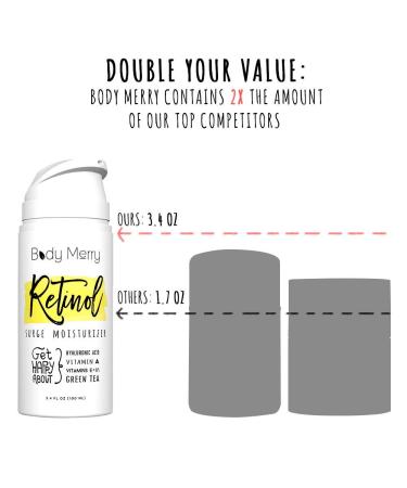 Body Merry Retinol Surge Moisturizer 3.4 oz - Anti-Aging Face, Neck & Eye Cream with Hyaluronic Acid - Cruelty Free Hydrating Skin Care for Fine Lines, Wrinkles & Dark Spots - Buy Online on GoSupps.com
