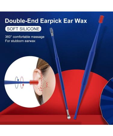 2Pcs Silicone Double-End Earpick Ear Wax Removal Tool Set - Black - Buy Online on GoSupps.com