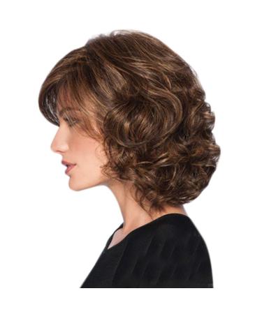 Waselia Real Hair Lace Front Curls Brown Wig | Short Fluffy Cosplay Hair | Women's Realistic Anti-Warping Brown Curly Wigs - Buy Online on GoSupps.com