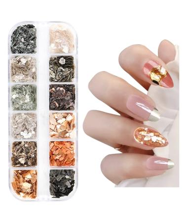 URFEDA Nail Sequins Colourful Flakes Irregular Nail Decoration 3D Glitter Sequins Nail Decals Art DIY Nail Art Decoration Sticker for Nails Nail Art Sequins Rhinestone Nail Art Manicure