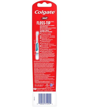 Colgate 360 Floss-Tip Power Toothbrush Soft 1 Count (Assorted colors) 1 count (Pack of 1) Soft Powered - Buy Online on GoSupps.com