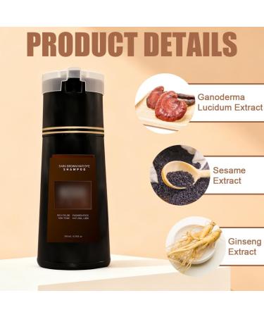 QOCUILC Mild Natural Hair Color Shampoo Gentle Hair Color Shampoo Hair Instant Dye Shampoo for Men and Women Hair Dye Shampoo 3in1 Dark Brown - Buy Online on GoSupps.com
