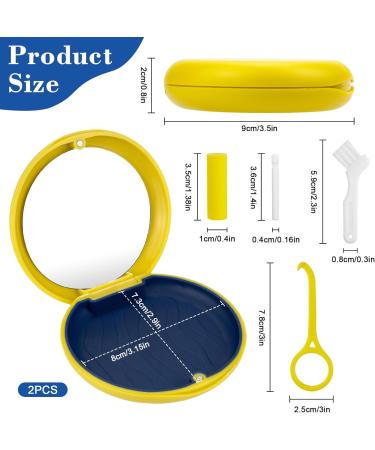 2-Piece Dental Ferula Box Set | Orthodontic Storage for Dentures | Easy Clean Tooth Alignment Boxes (Yellow + Purple) - International Shipping Available - Buy Online on GoSupps.com