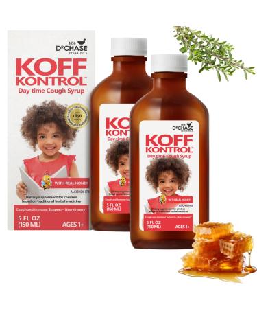 Dr. Chase Koff Kontrol Daytime Kids Cough Syrup, Natural Toddler Cough Syrup, Made with Herbal Ingredients - Ages 1+, 2 x 5.07 OZ