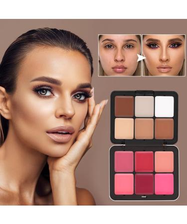 Horuili Concealer Palette 12 Colors Blush Palette Full Coverage Makeup Palette Waterproof Concealer Palette Long Lasting Blush Concealer Palette - Buy Online on GoSupps.com