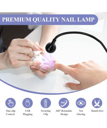 Saviland Mini Black Light LED Nail Lamp with Securing Clip - Rotatable Nail Dryer for Gel Polish - 3W U V Nail Lamp for Manicure at Home - Buy Online on GoSupps.com