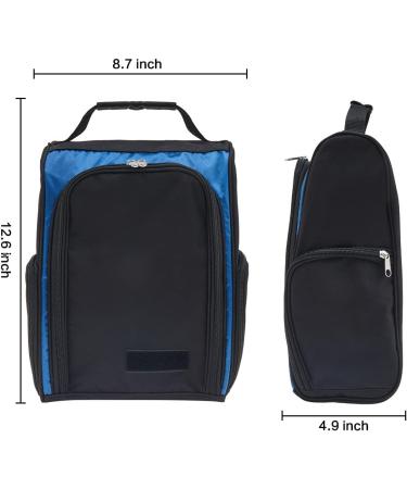 BestFire Golf Shoe Bag - Zippered Design Shoe Carrier Bag for Men and Women with Large Storage Space and 2 Side Pockets - Ideal for Golf, Basketball, Baseball, Tennis - Blue Color - Buy Online on GoSupps.com
