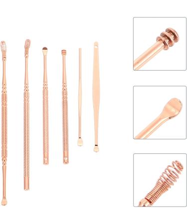 Lurrose Rose Gold Spiral Ear Wax Pick Set - 14.7CM Ear Wax Scraper Tool - Buy Online on GoSupps.com