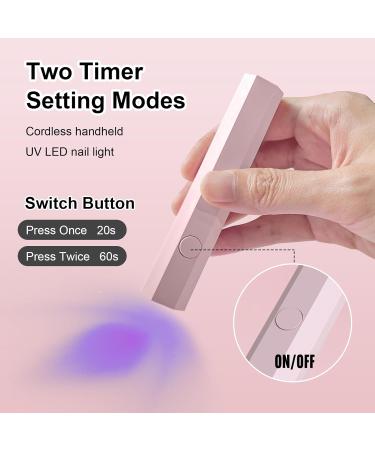 Mini UV Lamp for Gel Nails Small Nail Lamp Nail Dryer for Gel Nail Polish Portable 3W UV LED Lamp 20s/60s Timing Modes Nail Art Tool for Home DIY Gift for Women (Polygonal Pink) - Buy Online on GoSupps.com