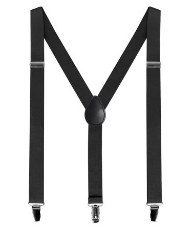 Aonat braces for men heavy duty men braces wide extra strong clips y form durable elastic adjustable men's braces - long a size fits all men and women a -black 2.5 cm wide