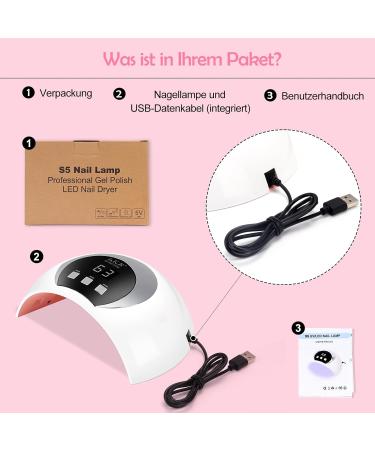 54W UV Nail Lamp - Portable LED Dryer with 3 Timers Auto Sensor & LCD Display for Home & Studio - Perfect Valentine's Gift - Buy Online on GoSupps.com