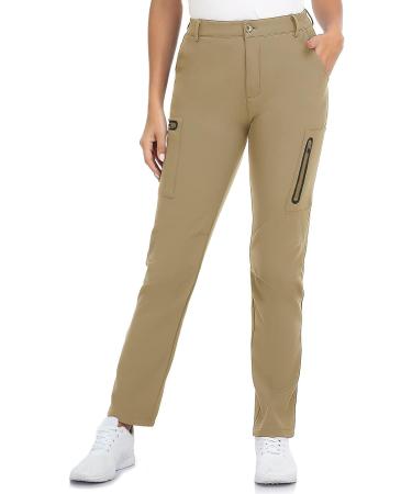 sherelie Women's Fleece Lined Hiking Cargo Pants - Water-Resistant Winter Outdoor Pants | Medium Khaki - Buy Online on GoSupps.com