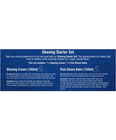 The Bluebeards Revenge Shaving Starter Set Vegan Friendly Gift Set includes Shaving Cream (150ml) and Post Shave Balm (150ml) - 2 Piece - Buy Online on GoSupps.com