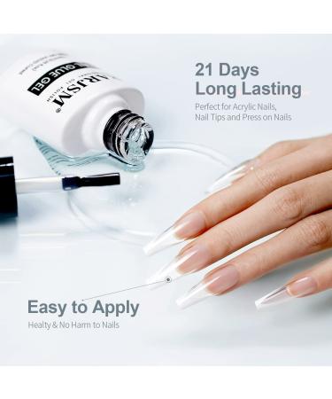 RARJSM Translucent Neon Jelly Gel Nail Polish Set - 6 Colors with Long Fake Nails in Gift Package - Buy Online on GoSupps.com