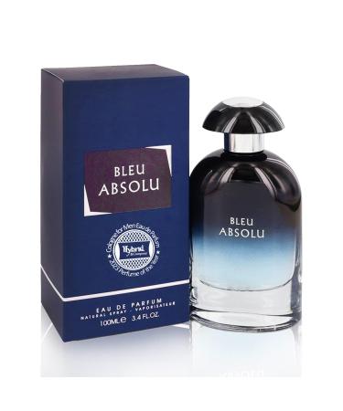 Hybrid & Company Bleu Absolu Eau De Parfum Natural Spray for Men Woody Oud Cologne Long Lasting Concentrated Luxury fragrance 3.4 Fl Oz/100 Ml