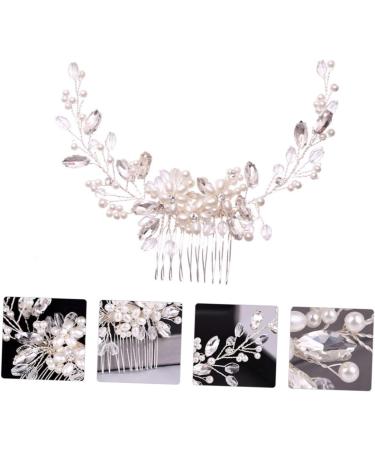 Didiseaon Pearl Comb Rose Gold Pearl Bridal Side Comb Bridal Headpiece Rhinestone Hair Clip Pearl Hair Pin Comb Bridal Headdress Hair Accessories Bride Rhinestones White - Buy Online on GoSupps.com