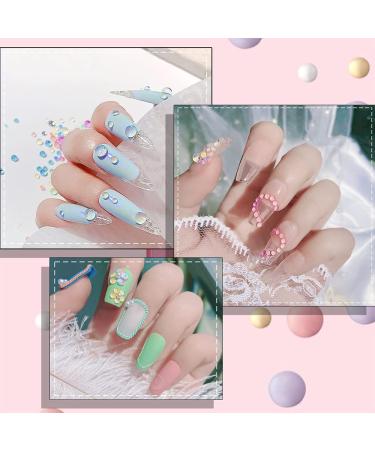 Crystal Mermaid Nail Rhinestones CHANGAR Caviar Round Bead Flatback Nail Rhinestones Iridescent Aurora Round Beads Nail Crystal Diamonds with Storage Organizer Box - Buy Online on GoSupps.com