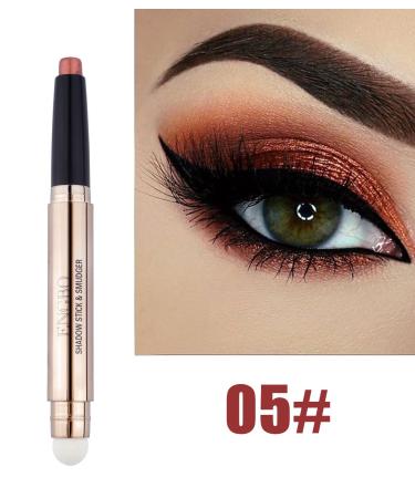 Brown Eyeshadow Stick & Sponge Brush Set - Long-Lasting, Waterproof, Hypoallergenic Eye Makeup Duo for Multi-Dimensional Eyes - Shades 02 & 05 (2-Pack) - Buy Online on GoSupps.com