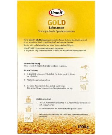 Linusit Gold Flax Seeds 1000g - Organic & High-Quality Superfood for Health | International Shipping Available - Buy Online on GoSupps.com