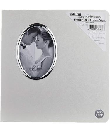 Worldus White Wedding Photo Album | Oval Opening Cover | Holds 30-8x10 Photos - Buy Online on GoSupps.com