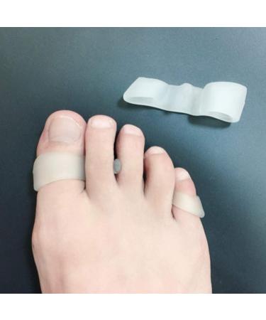 Soft Silicone Hallux Valgus Orthosis | Toe Overlap Correction Pads for Foot Pain Relief - Unisex White - Buy Online on GoSupps.com