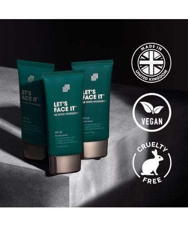 Shakeup Men's Tinted Moisturiser SPF25 Dark 50ml - Vegan Matte Finish Formula for 24hr Moisturisation - Buy Online on GoSupps.com