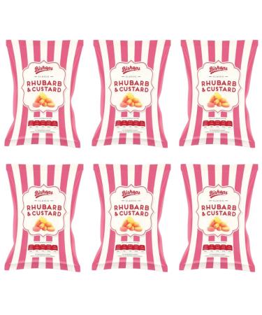 Bishop Retro Sweet Treats for Party Gifts & Sharing (6 Pack Rhubarb & Custard 150g) Rhubarb & Custard 150g 6 Pack