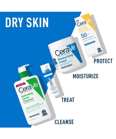 CeraVe Moisturizing Cream & Hydrating Face Wash Combo - 12oz Cream + 3oz Travel Cleanser - Buy Online on GoSupps.com