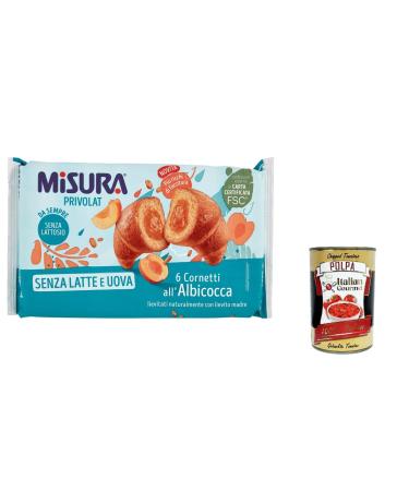 Italian Gourmet E.R. Misura Cornetti Albicocca Privolat Set of 6 apricot croissants without milk or eggs 290 g + Italian Gourmet pulp 400 g